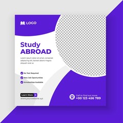Study abroad social media post and web banner template