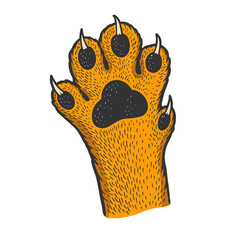 cat paw sketch raster illustration