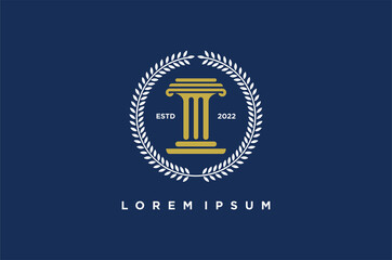 Law firm legal with pillar logo icon vector template. Lawyer Law Firm Attorney Creative Logo Modern Simple Vector Editable Template Luxury, Vector logo template.