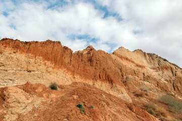 Big cave canyon in the Kherson region on the bank of the estuary. Village Stanislav.