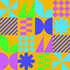 Geometric shapes seamless colorful pattern design vector eps 10