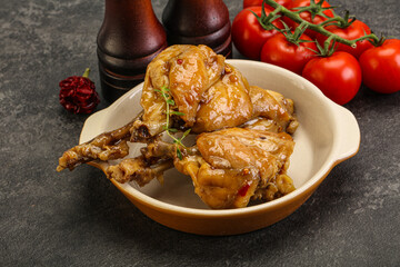 Rabbit stew in spicy sauce