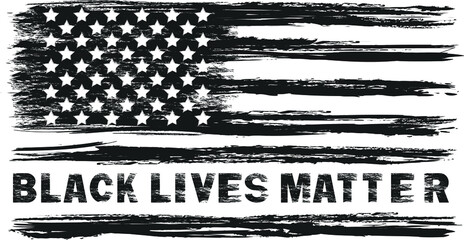 Vector of the American Flag Black Lives Matter