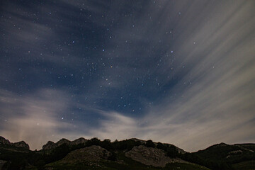 Fototapeta na wymiar Nights of stars and clouds