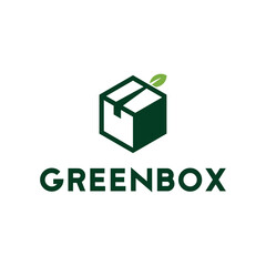 Green color box logo template