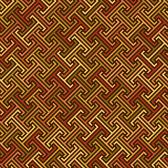 continuous diagonal meander. greek fret repeated motif. vector seamless pattern. geometric repetitive background. color fabric swatch. wrapping paper. stylish texture. design element for textile decor