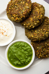 Sprouted Moong dal tikki or patties