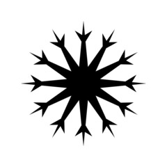 Simple snowflake of black lines. Festive decoration for New Year and Christmas