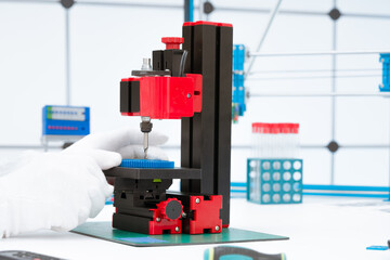 Precision milling and drilling machine in the precision mechanics laboratory