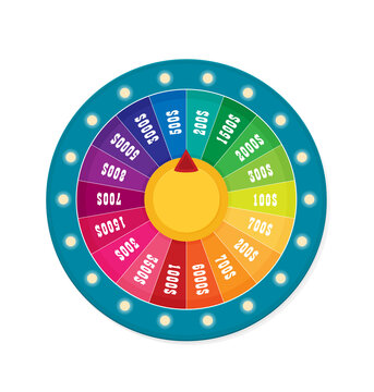 Fortune of wheel. Flat vector isolated on color background