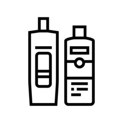 balm and hair conditioner packages line icon vector. balm and hair conditioner packages sign. isolated contour symbol black illustration