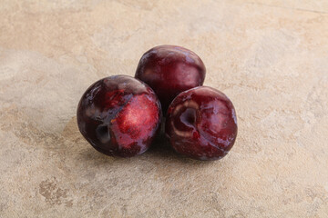Ripe and sweet purple plum