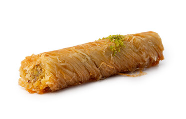 Turkish sweet pastry baklava isolated on white background
