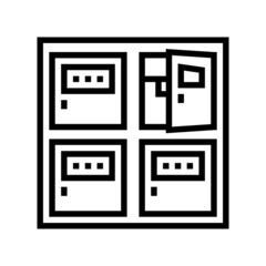 post office box line icon vector. post office box sign. isolated contour symbol black illustration