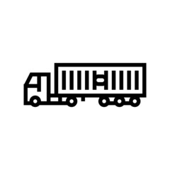 Fototapeta premium ground freight truck delivery service line icon vector. ground freight truck delivery service sign. isolated contour symbol black illustration