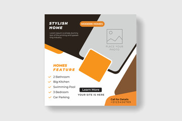 Business square social media post banner template