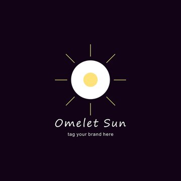 Fried egg logo template. Morning breakfast. Fast food vector illustration logo 