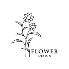 flower line art logo vector template.