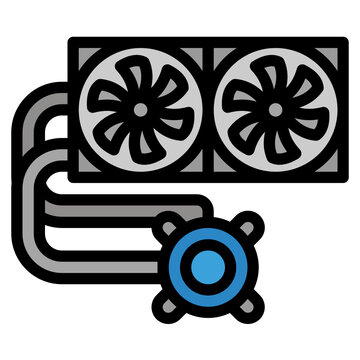 gpu cooling system with fans clip art preview