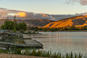 Lake Elizabeth at sunset, Fremont Central Park