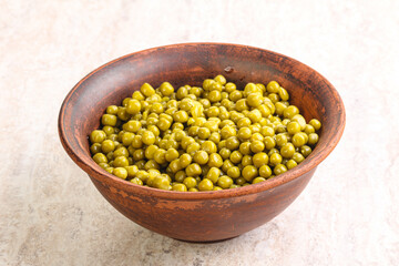 Marinated Green peas in the bowl