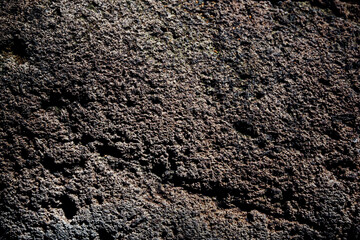 The surface of the rock after the volcanic lava has cooled