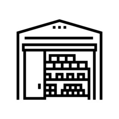 warehouse delivery service line icon vector. warehouse delivery service sign. isolated contour symbol black illustration