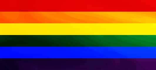 Flag LGBT squared icon, badge or button. Template design, vector illustration. Love wins. LGBT symbol in rainbow colors. Gay pride silk textile background