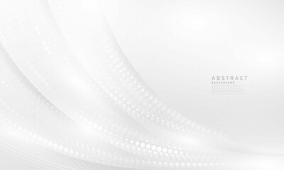 Abstract white and gray backdrop Modern Halftone Wave Background Design
