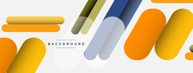 Overlapping round shapes and lines background. Vector illustration for wallpaper banner background or landing page