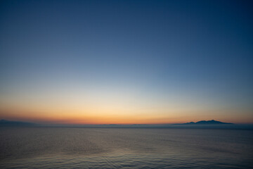 青森県むつ市　夕暮れの陸奥湾