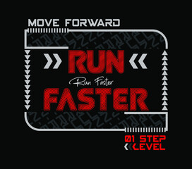 Run faster 01 step up level move forward vector illustration