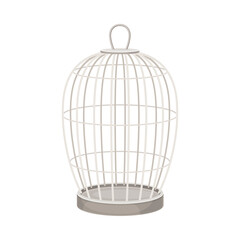 Metal wire cage for birds vector illustration on white background
