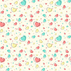 Cute heart seamless background