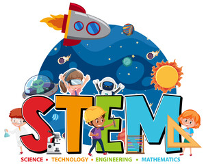 Colourful STEM education text icon © brgfx