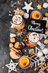 Christmas table setting with sweet treats.