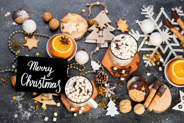 Christmas table setting with sweet treats.