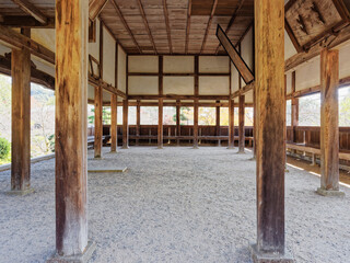 Fototapeta na wymiar Wooden construction indoor Japan Architecture details