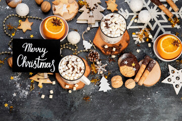 Christmas table setting with sweet treats.