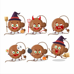 Halloween expression emoticons with cartoon character of firecracker ball