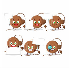 Firecracker ball cartoon character bring information board