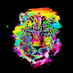 Fototapeten tiger head illustration color art © reznik_val