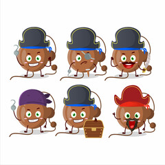 Cartoon character of firecracker ball with various pirates emoticons