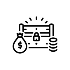 Black line icon for treasures