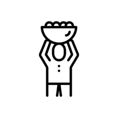 Black line icon for brings
