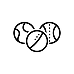Black line icon for balls