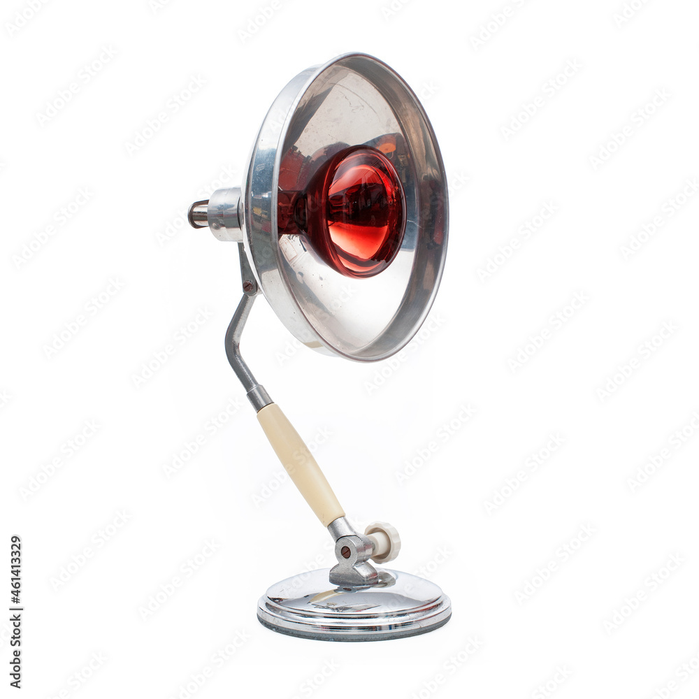 Wall mural Old Chrome Desk Lamp on white background