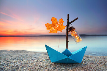 romantischer Herbst am See