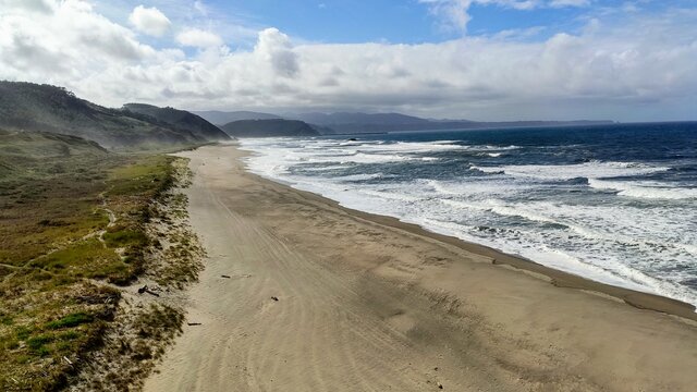 Bayas or Sablon beach, Castrillon municipality, Asturias, Spain