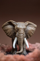 Fototapeta na wymiar Nahaufnahme einer Spielzeug Elefanten Figur